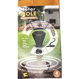 Motor Mole Solar Repellent Screw 4 Pack AR08M Pest Control Stakes Waterproof